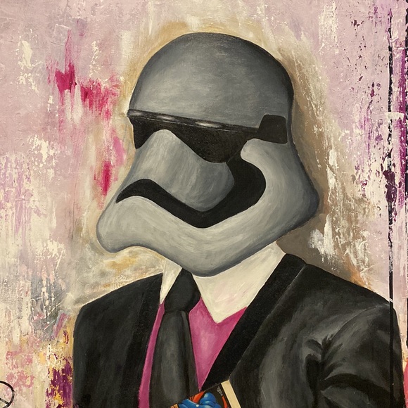 "Meet Mr Karl" 2018 - Mixed media original artwork by yours truly - 40x30 Canvas - Picture 4 of 13